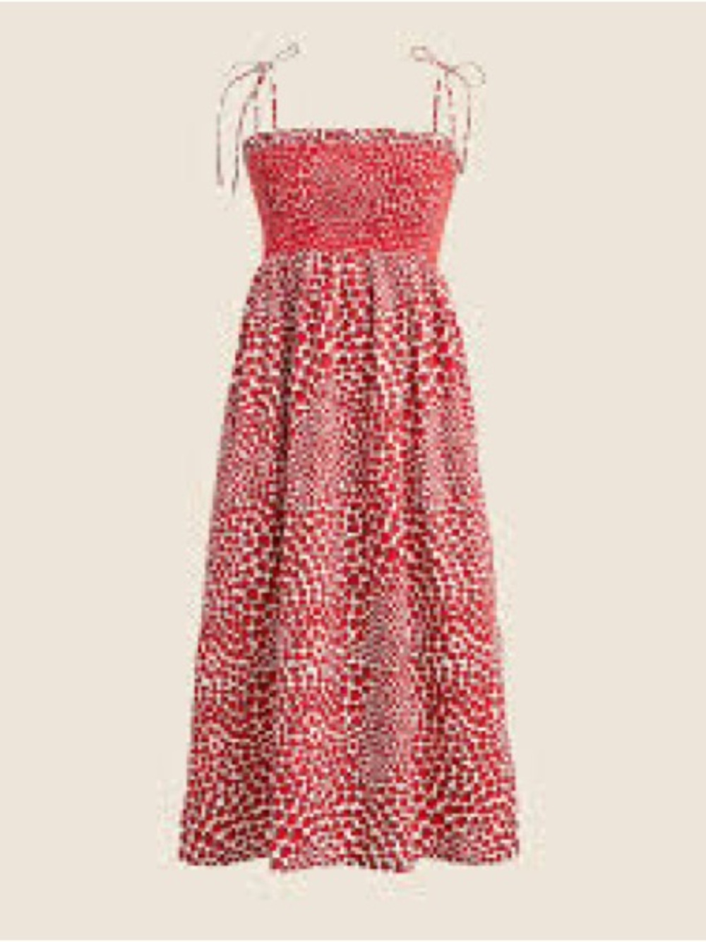 J. Crew Strawberry Print Smocked Midi Dress Size XL